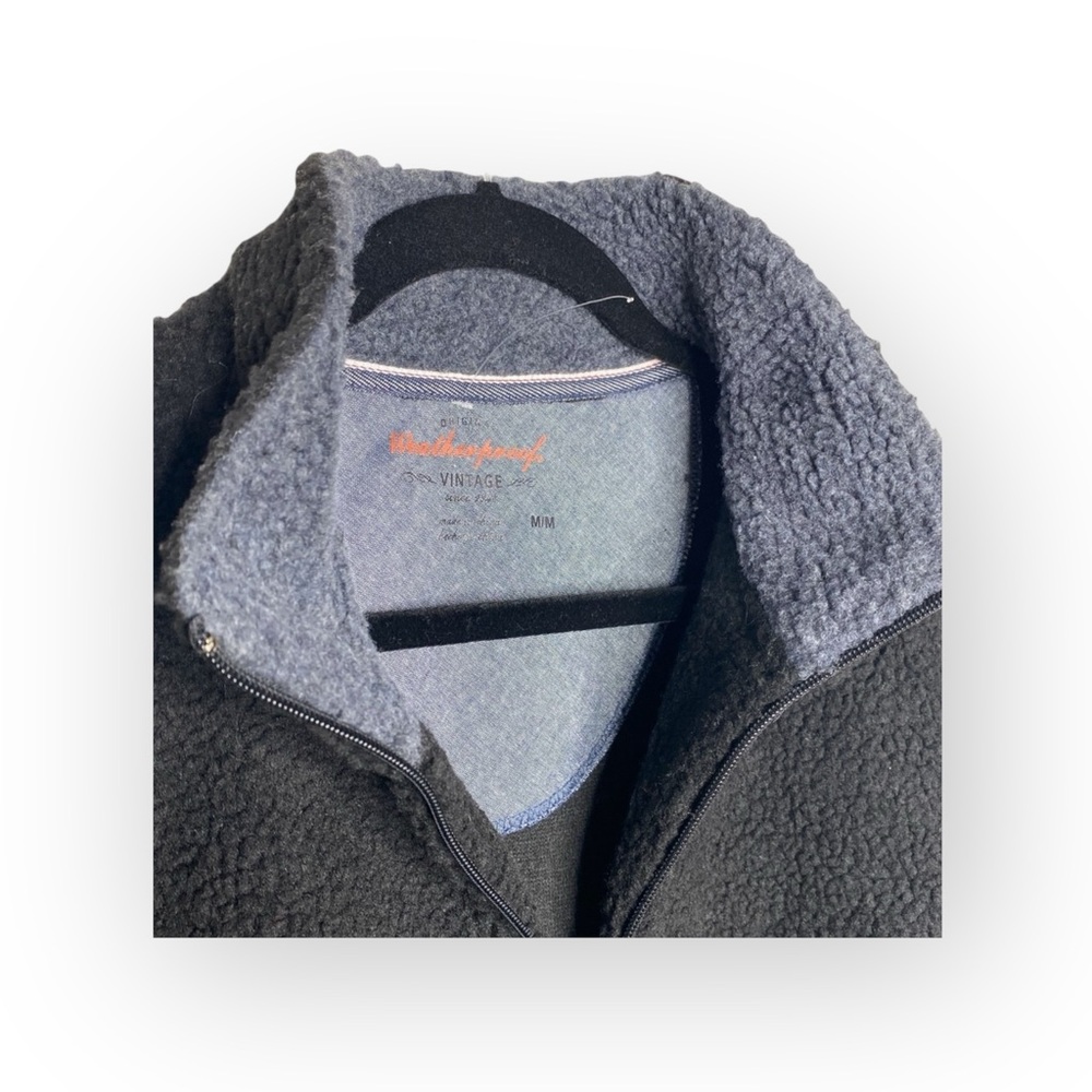 new Weatherproof ๐ Vegan Sherpa 1/4 Zip Pullover Sweatee Sweatshirt ๐ Black - Picture 6 of 16